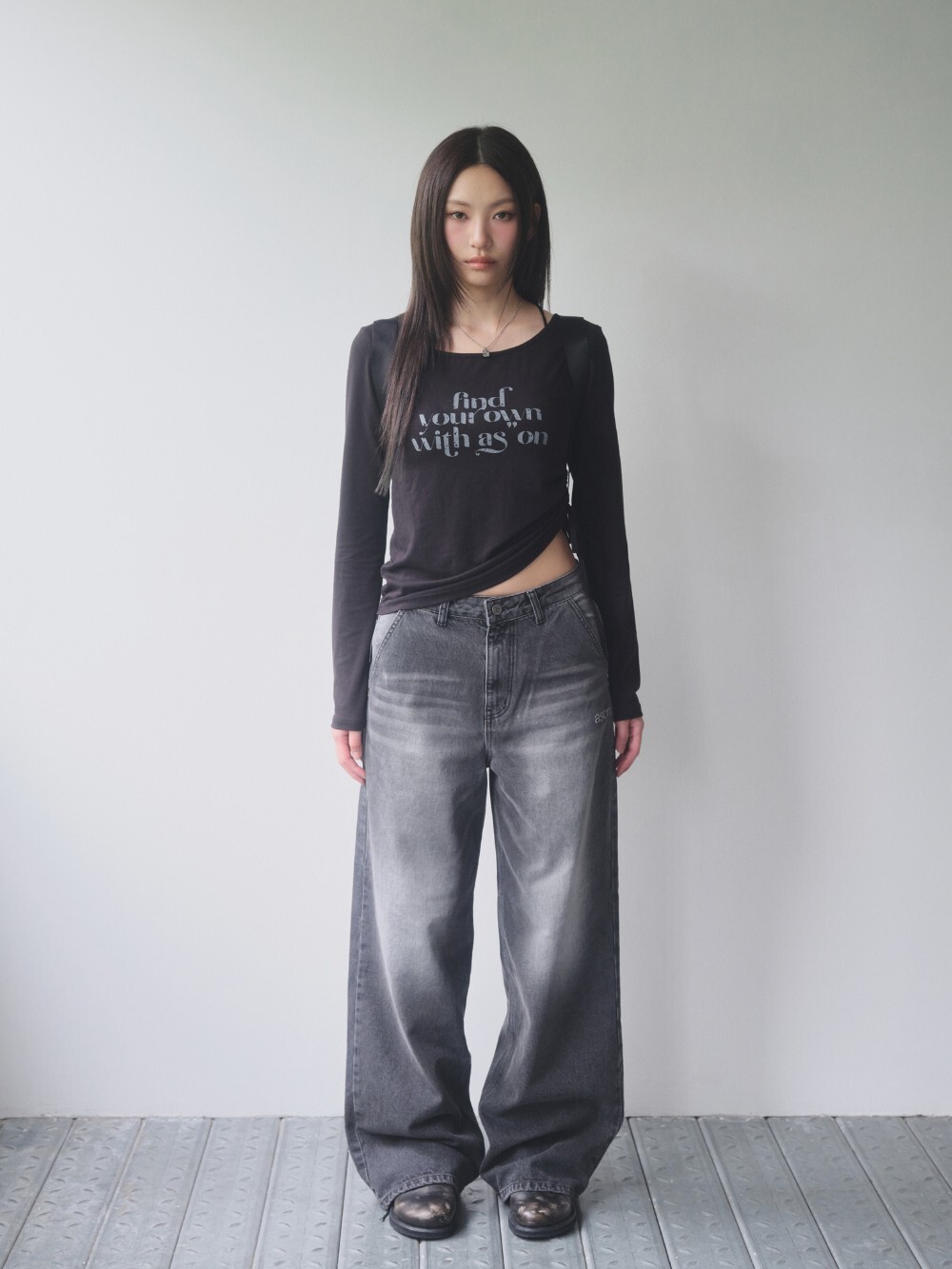 as''on ason DUSK DENIM PANTS 新款單寧牛仔褲復古黑/ 水洗藍