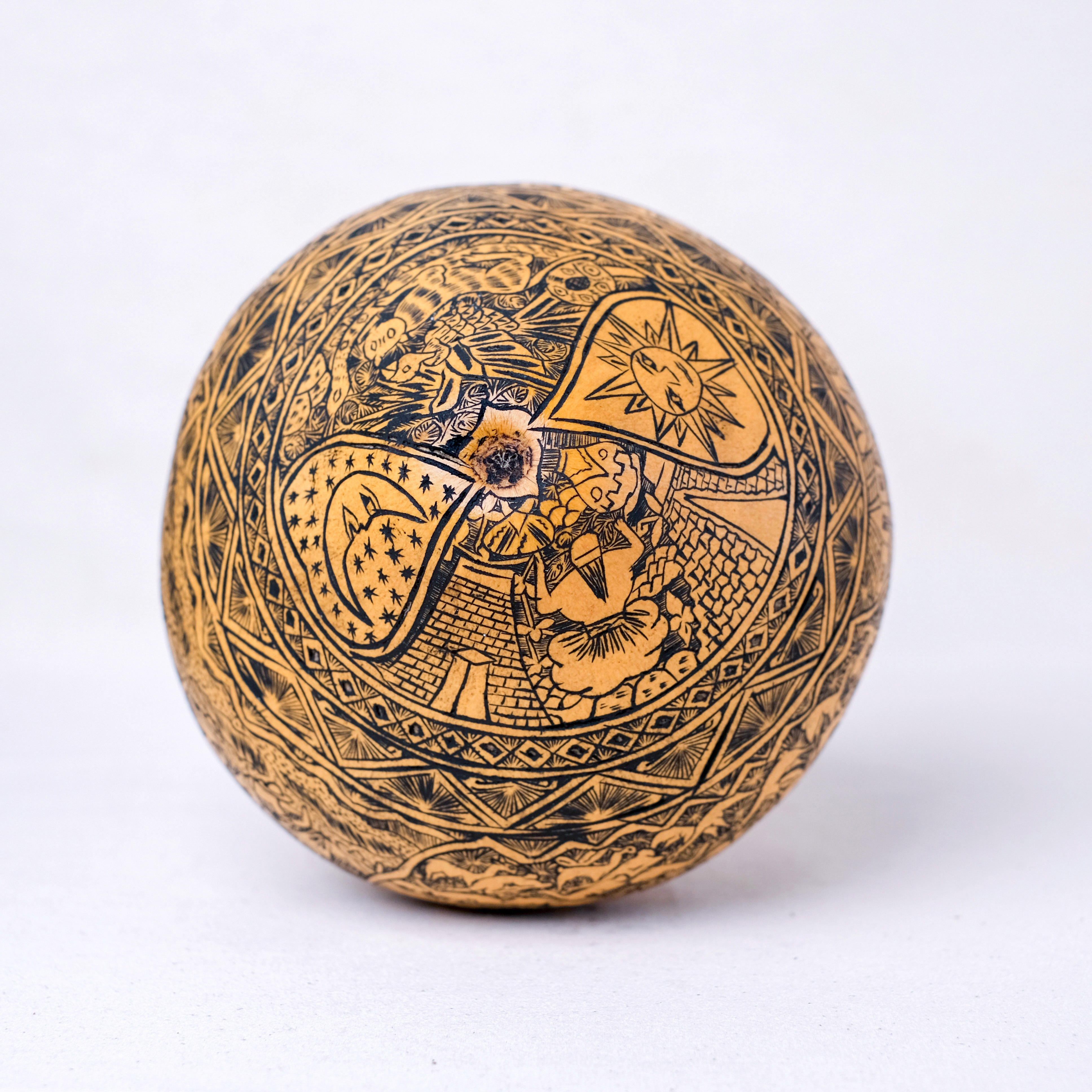 萬卡約葫蘆雕刻｜印加日月 25｜秘魯