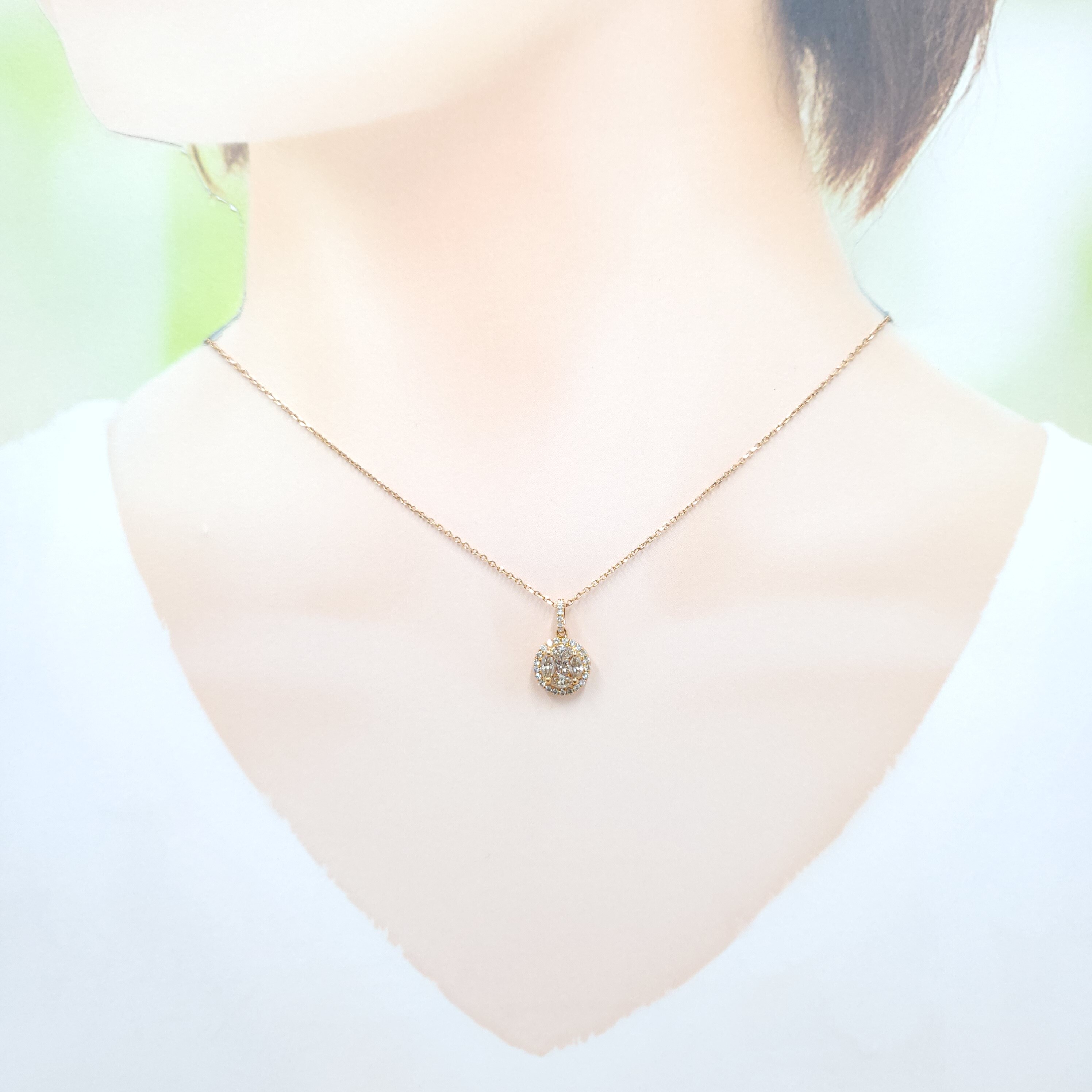 18K Rose Gold 0.79ct Diamond Pendant