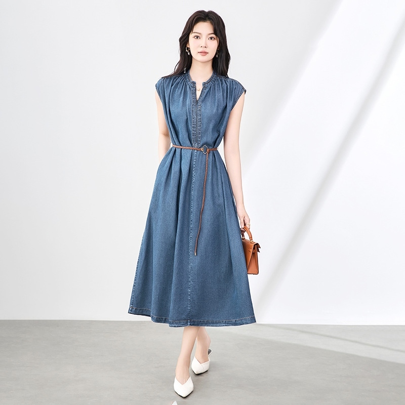 萊塞爾天絲牛仔洋裝 藍色