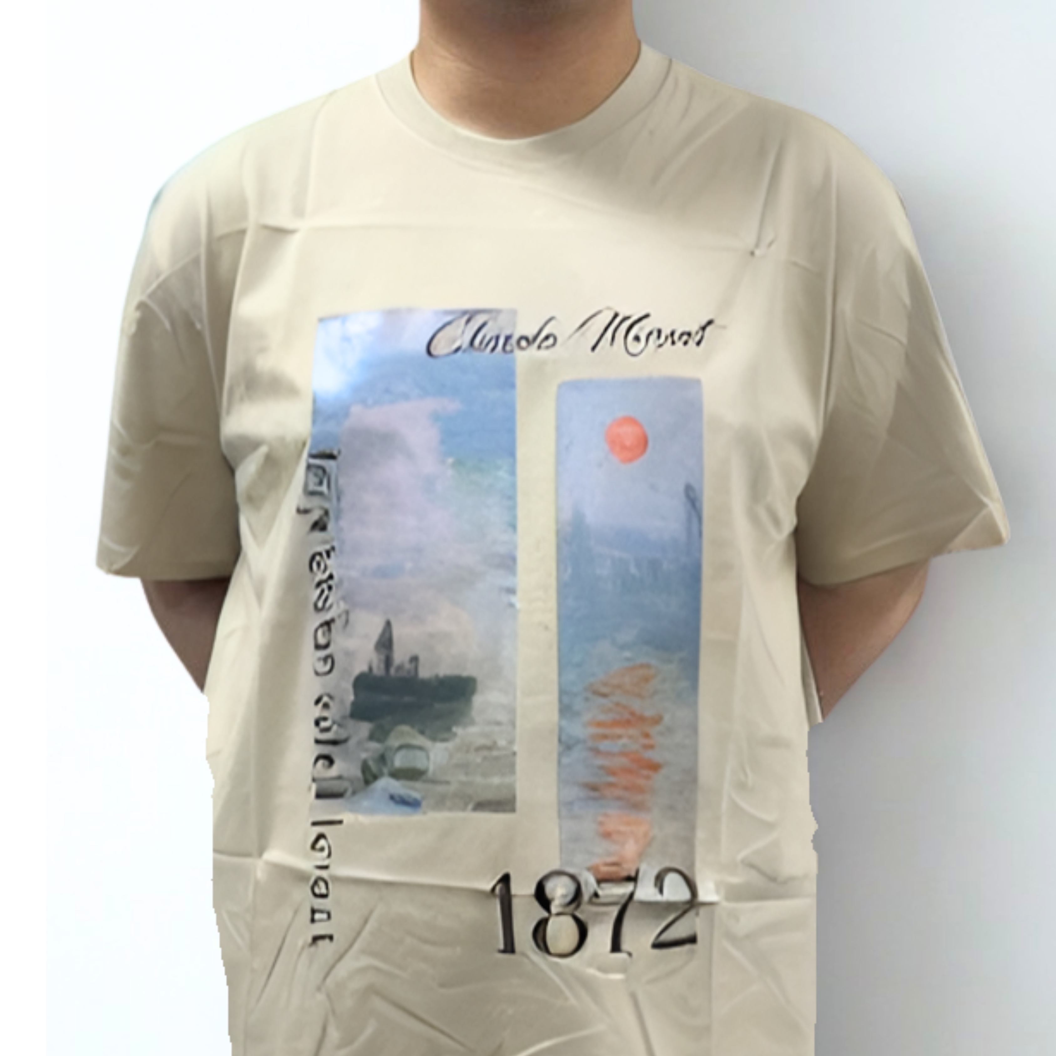 藝術T恤｜莫內《日出印象》卡其