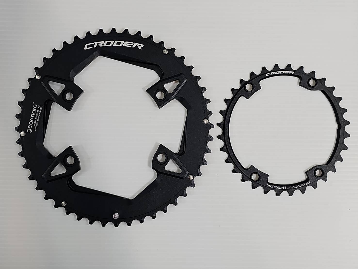 CRODER SPIRIT 碳纖維短曲柄腿 + 30mm軸心 中軸 + 新款四爪爪片 + CRODER 48/32T 四爪 壓縮齒盤 爬坡齒片 爬坡盤 壓縮盤 腿長:145/150/155/160/165mm