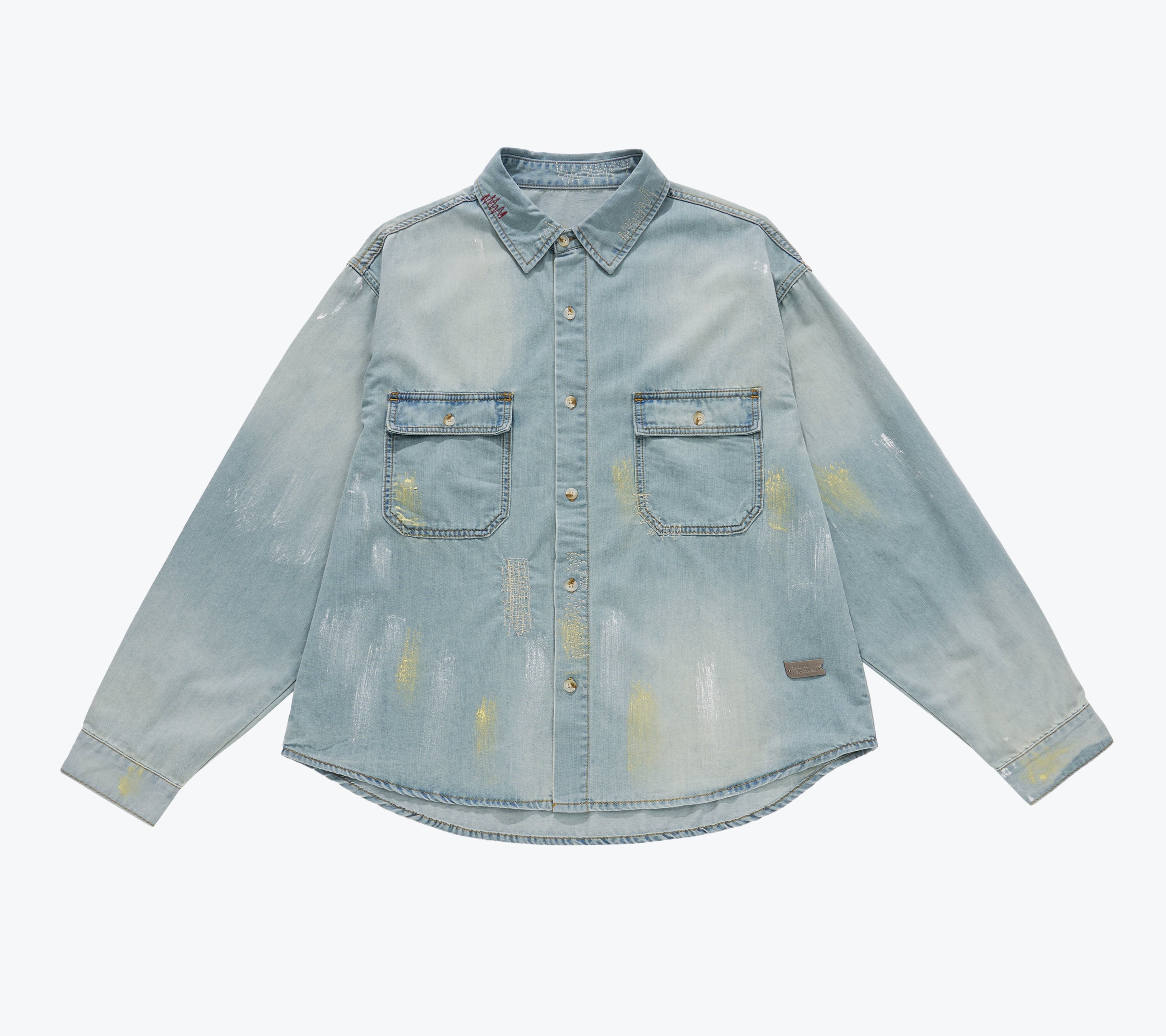 SENSE X Too more Ageing wash denim shirt