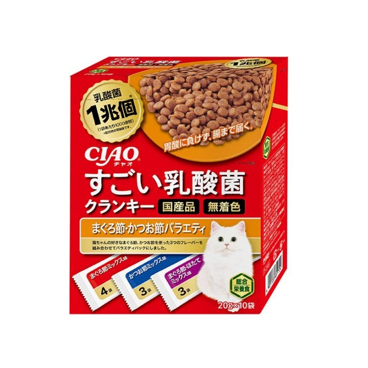 CIAO 驚人乳酸菌 零食 吞拿魚鰹魚組合 20gx10袋 橙色