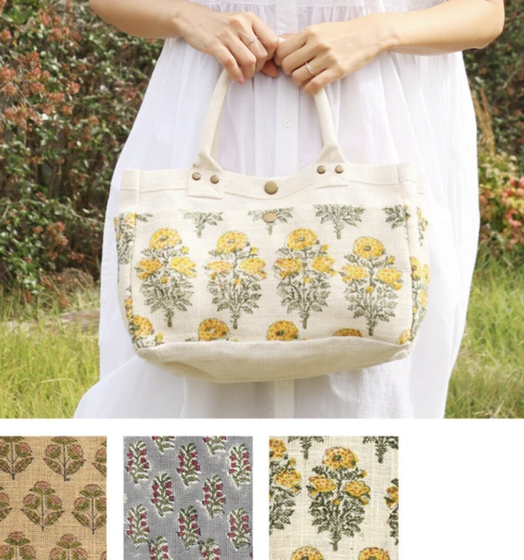 麻布印花六口袋多功能包（3 色入）【日本直送】