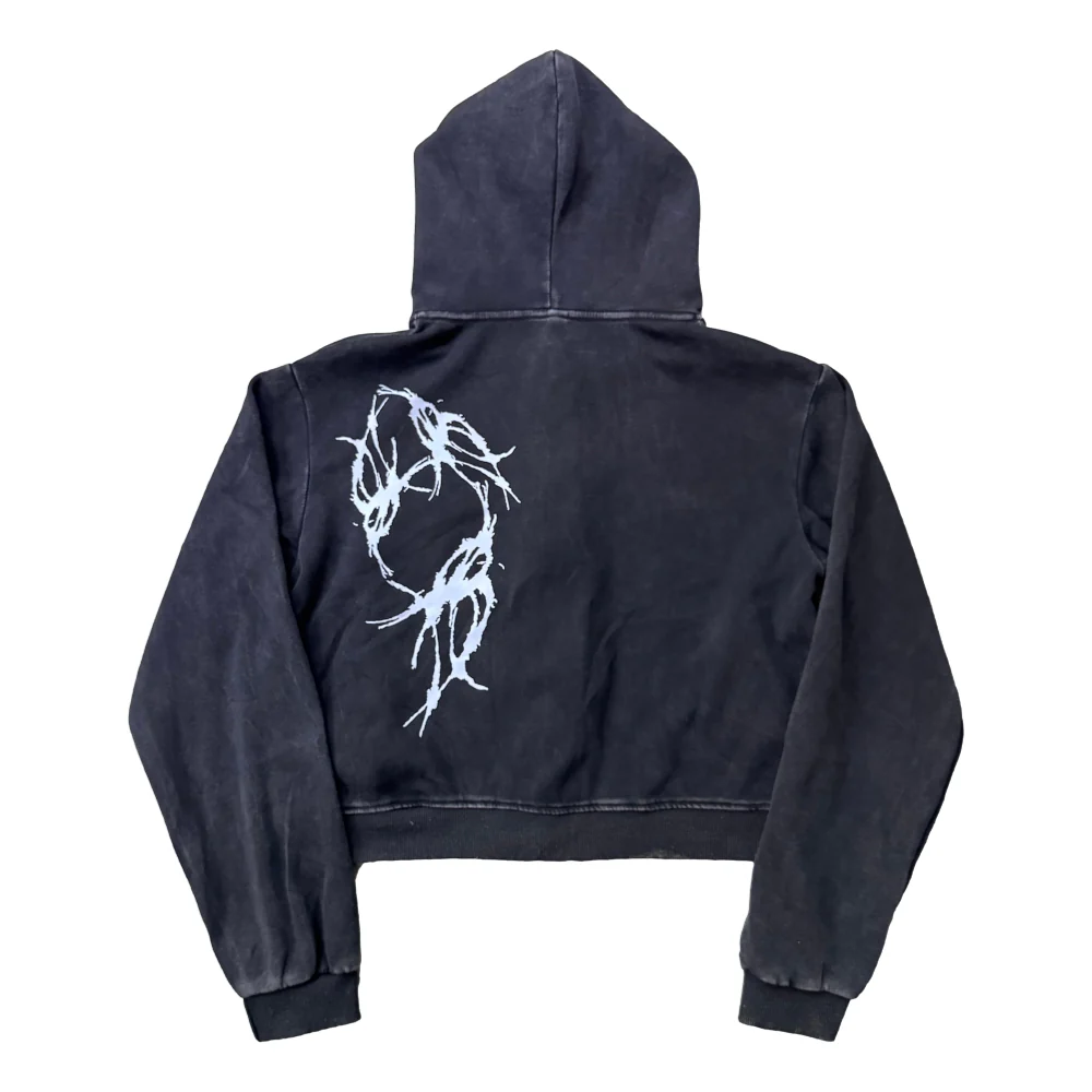 Oline Bloodied Hood - Washed Black