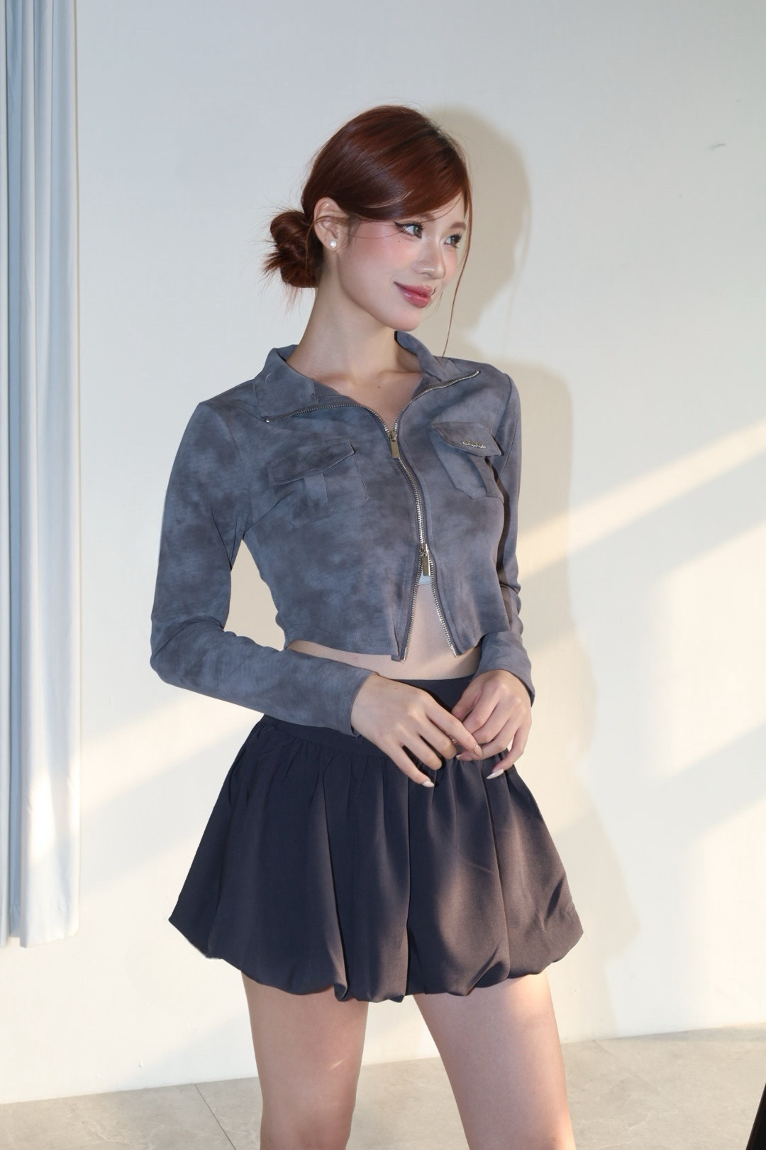 [ Ananas自訂款✨] 暈染雙拉鍊上衣