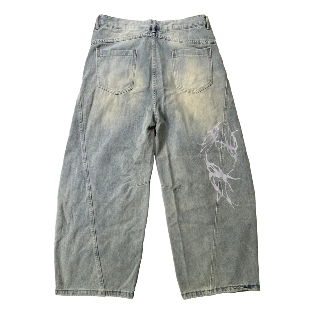 Oline Bloodied Wide Jeans - Washed Blue