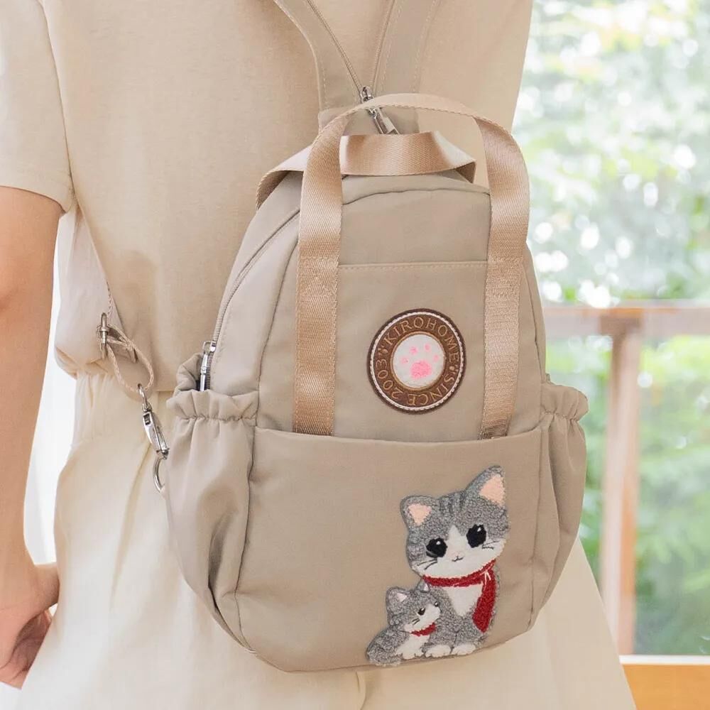 母子貓手提雙肩後背包【現貨成品】