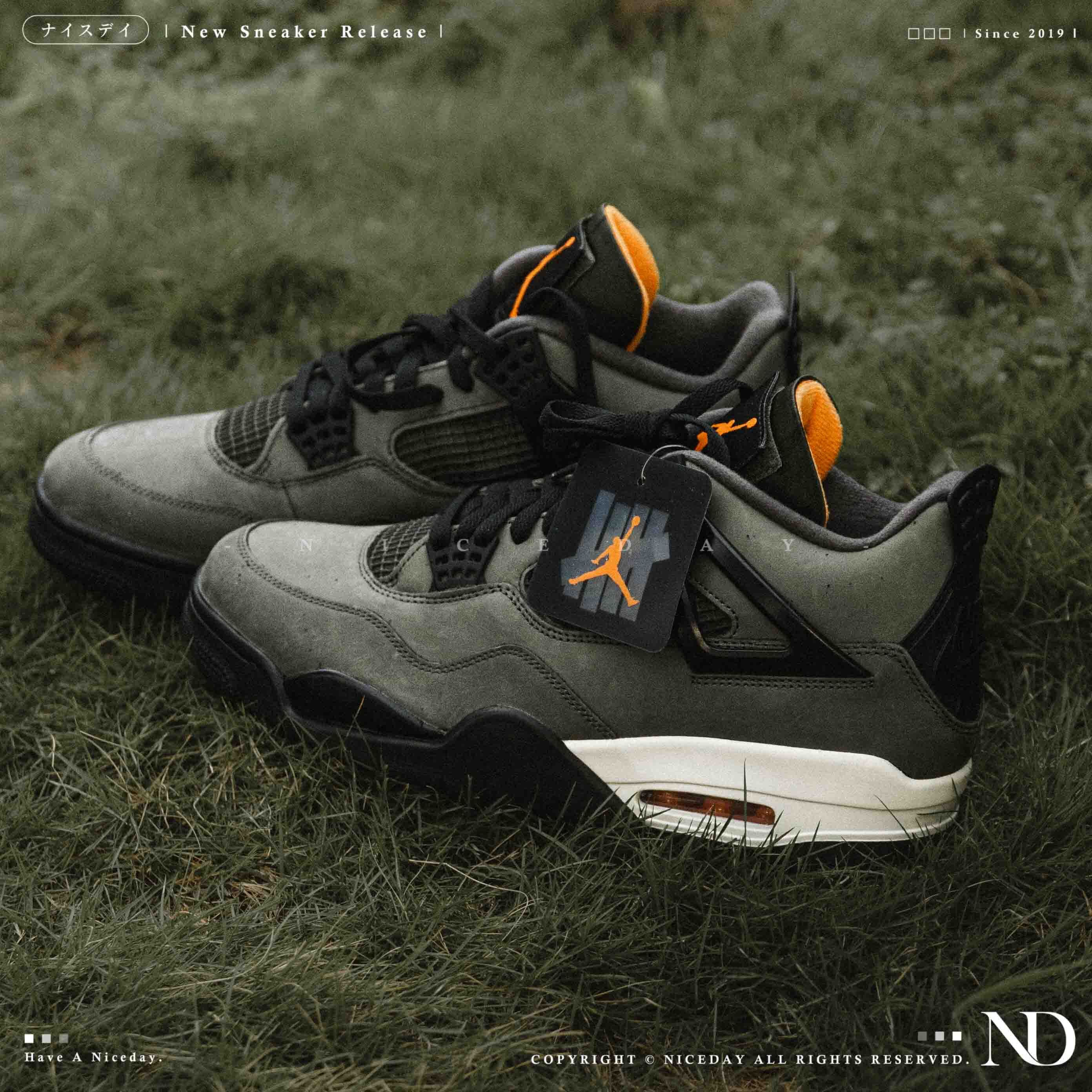 NICEDAY 代購 UNDEFEATED x Air Jordan 4 聯名 復古 軍綠 深綠 草綠 綠 黑綠 IB1519-200