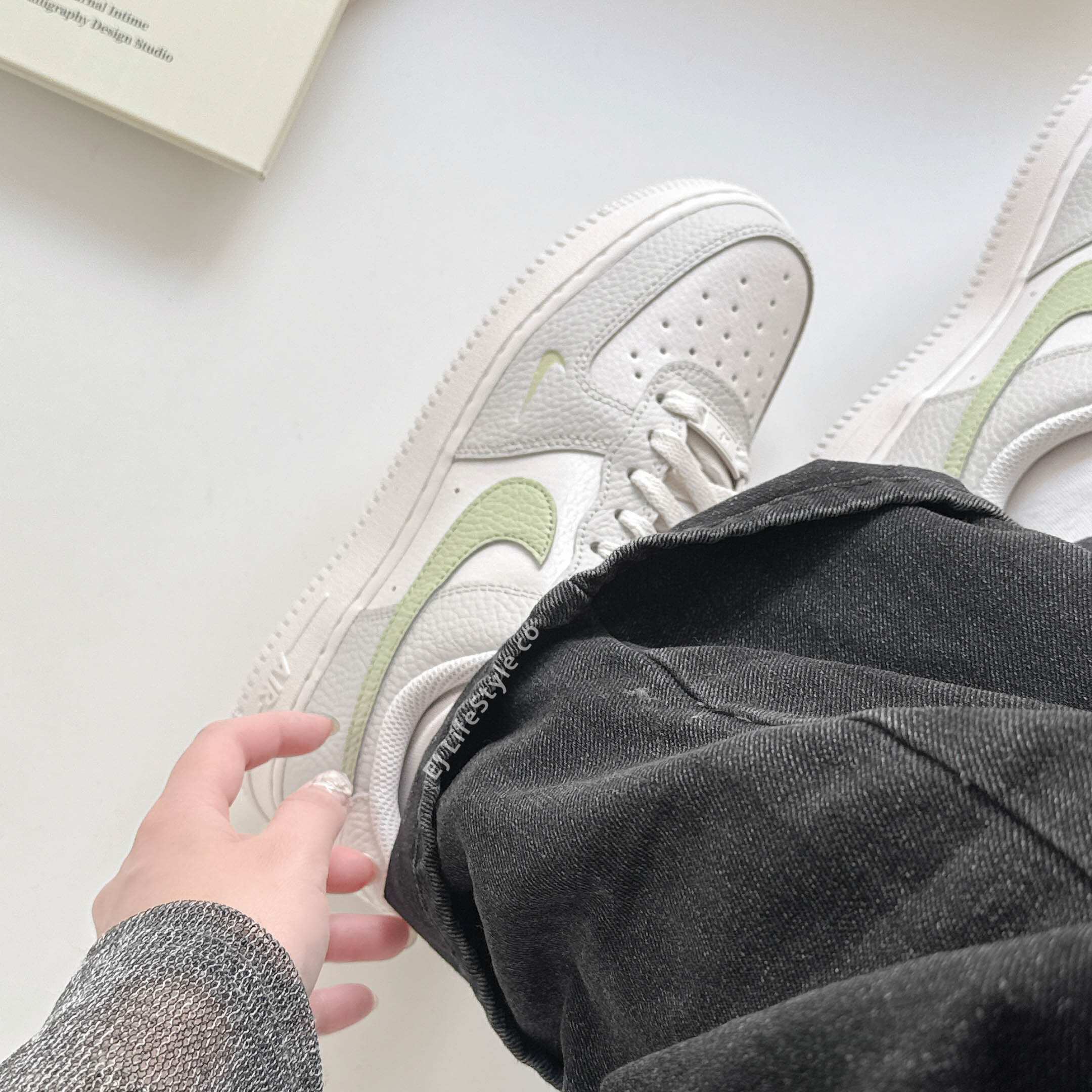 NIKE AIR FORCE 1 '07 AF1 薄荷灰綠 奶油白 綠色 灰色 淺灰 小勾 女鞋 IB3881-001 / 調貨