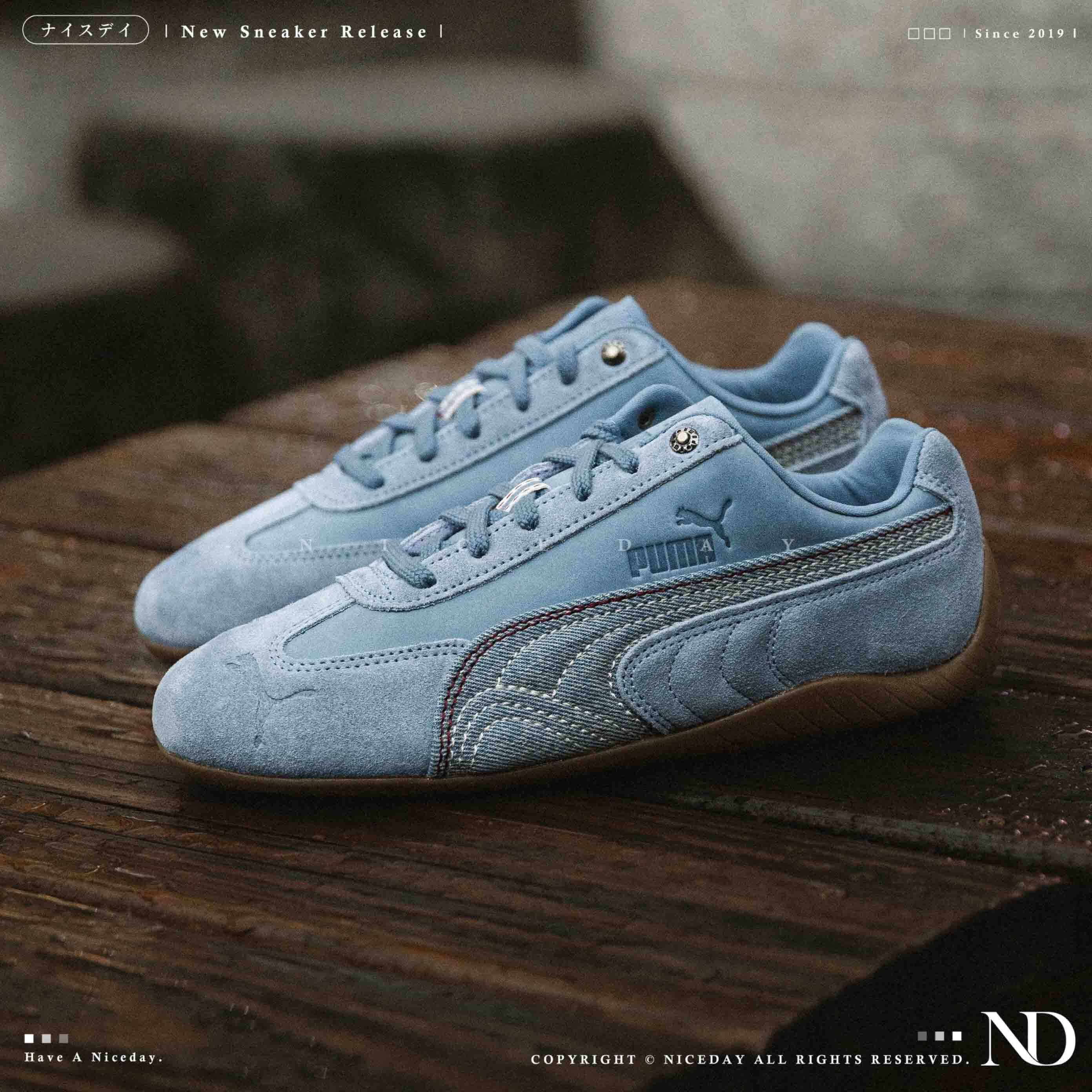 NICEDAY 現貨 PUMA SPEEDCAT Denim 丹寧 牛仔藍 淺藍 焦糖底 復古 賽車鞋 女鞋 403808-01