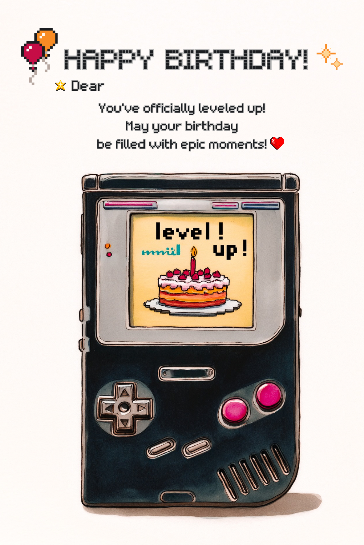 GAME BOY生日卡（請於結帳頁加購）