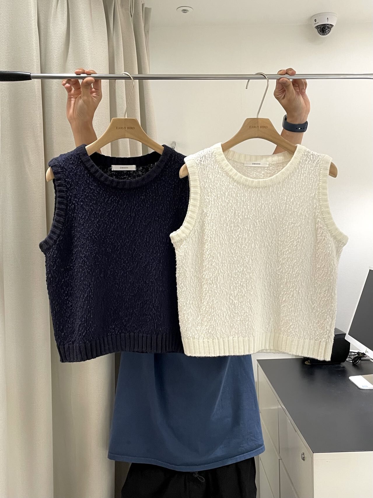 OB5052 毛巾粒粒圓領背心 *特價* (優惠碼同充值購物金不適用)