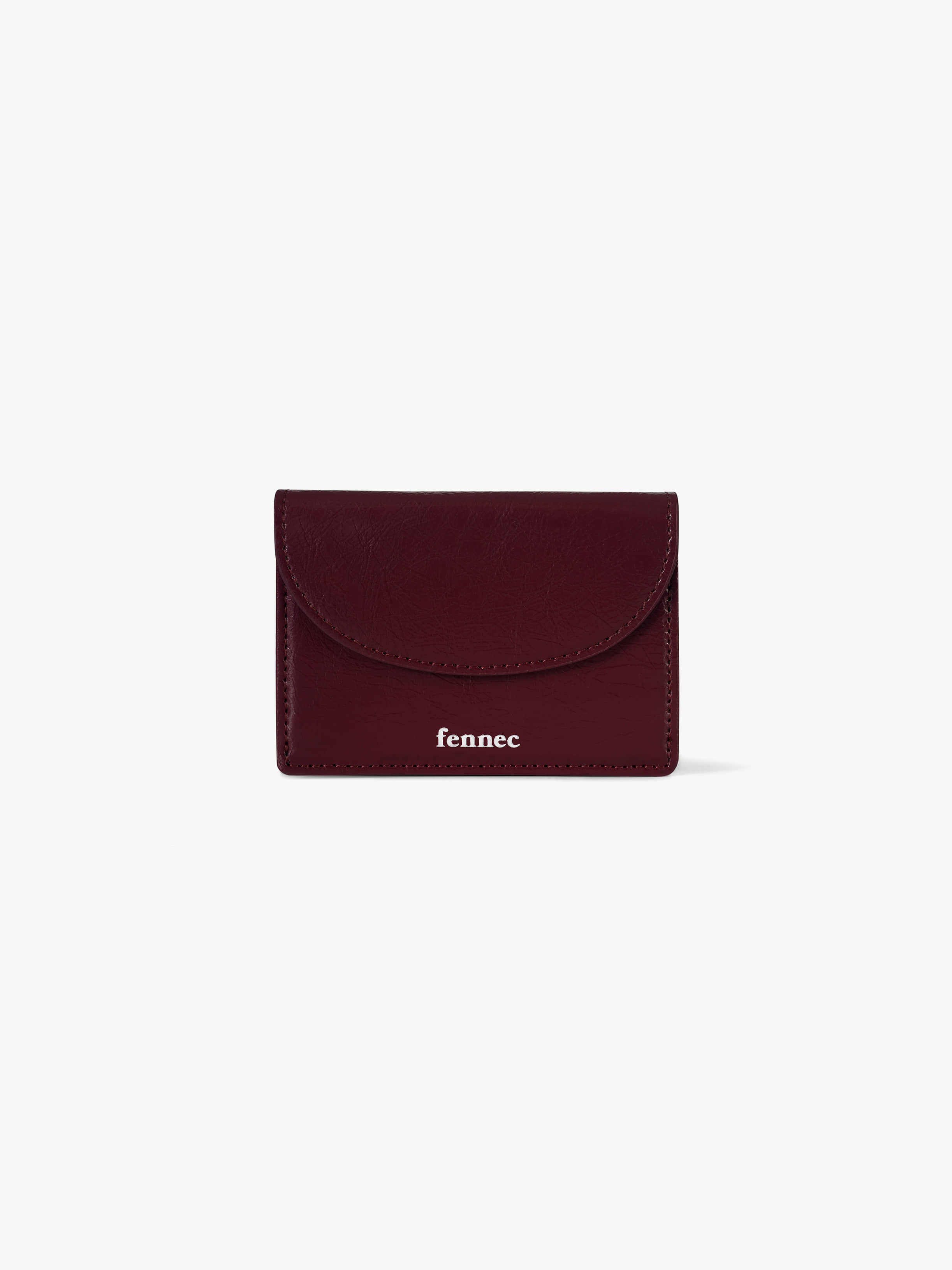 fennec - CRINKLE HALFMOON MINI WALLET (DEEP CHERRY)