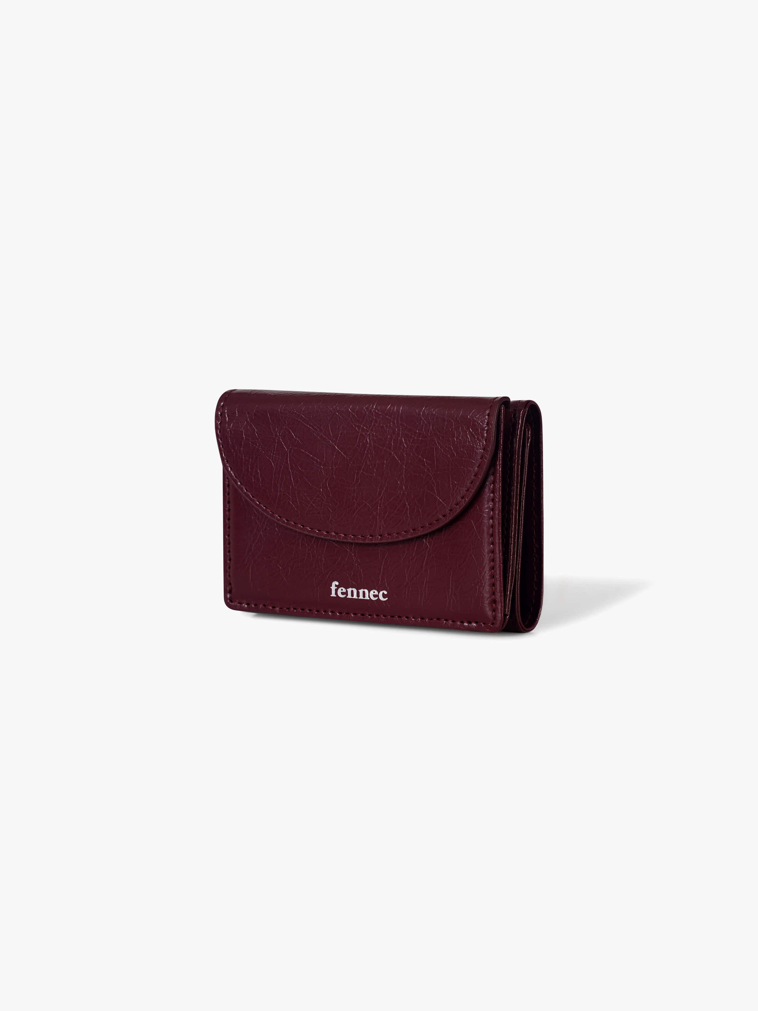 fennec - CRINKLE HALFMOON MINI WALLET (DEEP CHERRY)