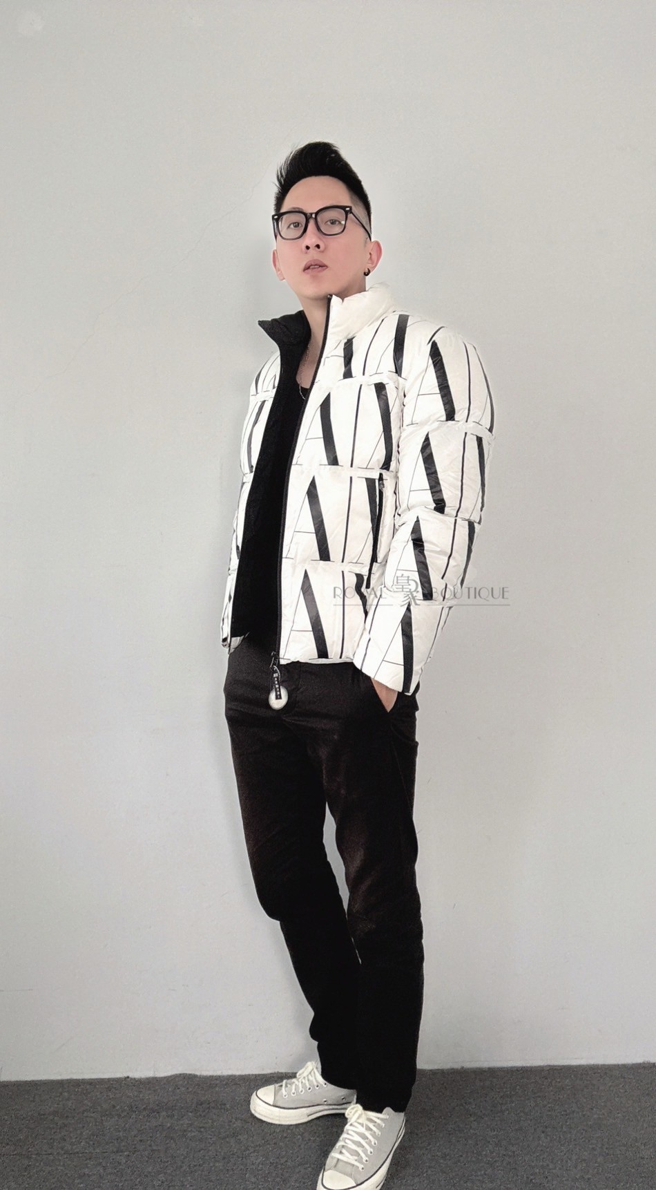 Armani Exchange AX輕羽絨滿版外套