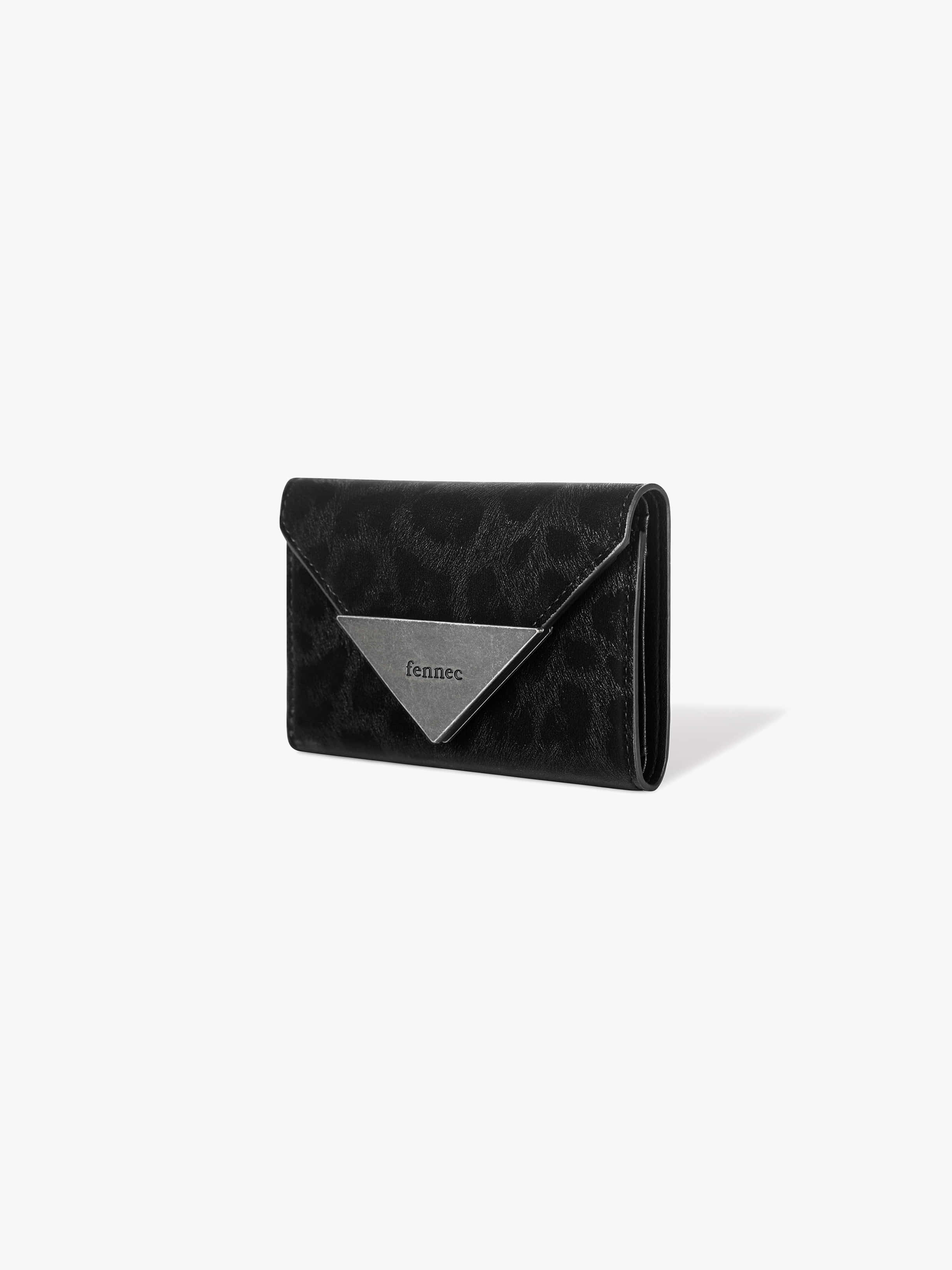 fennec - MATT TRIANGLE WALLET (LEOPARD BLACK)