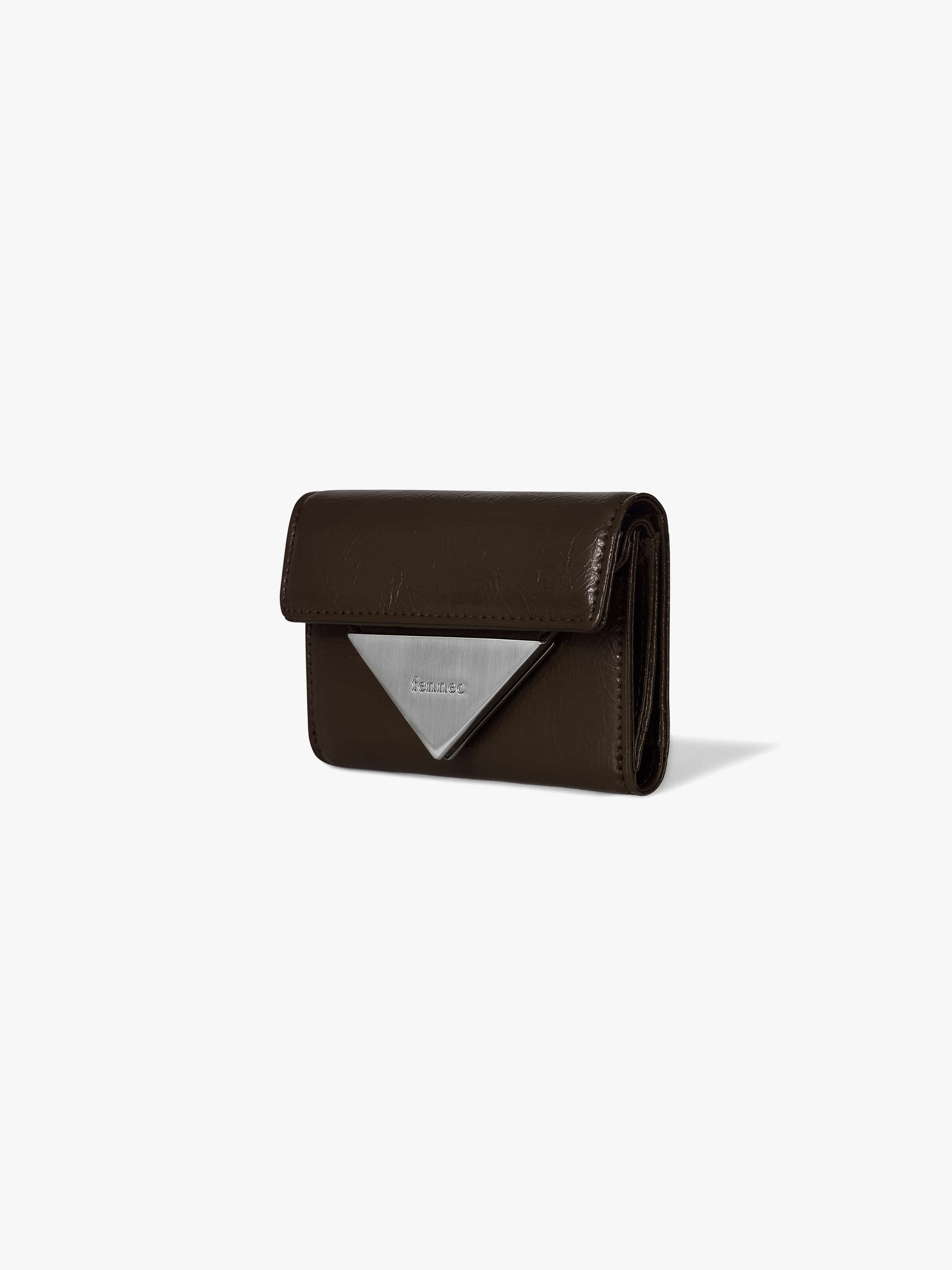 fennec - CRINKLE TRIANGLE DOCO WALLET (ESPRESSO)