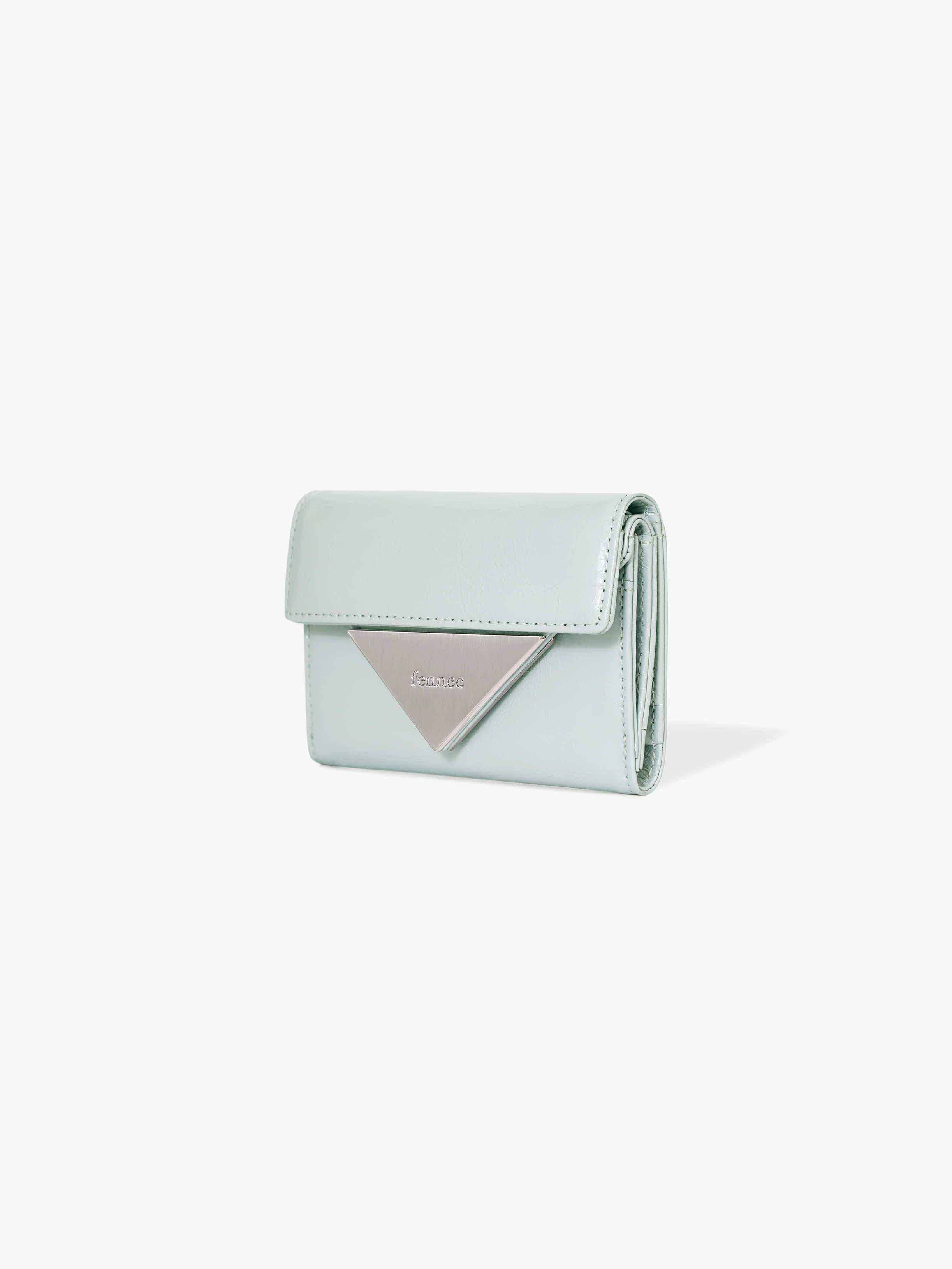 fennec - CRINKLE TRIANGLE DOCO WALLET (PALE MINT)