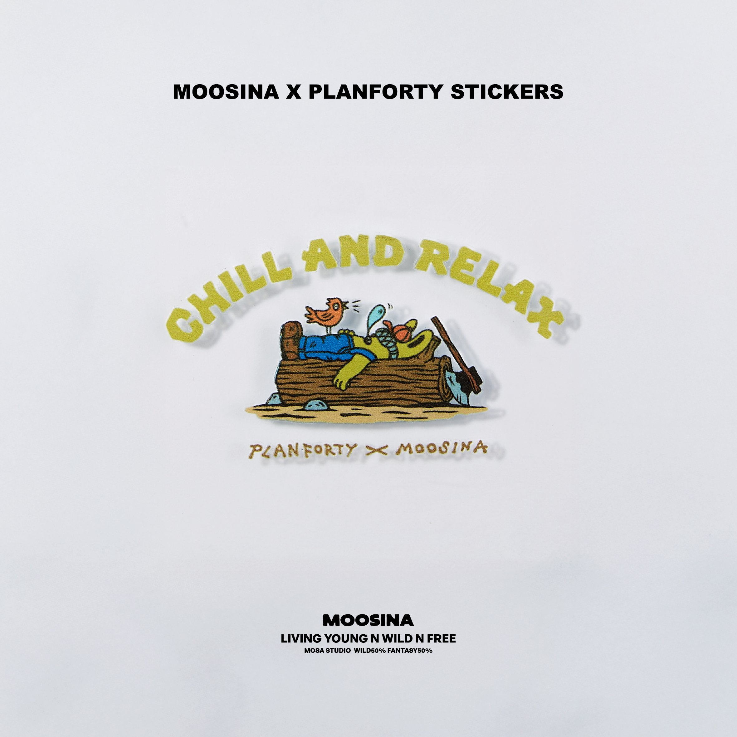 MOOSINA × PLANFORTY STICKERS 聯名車貼