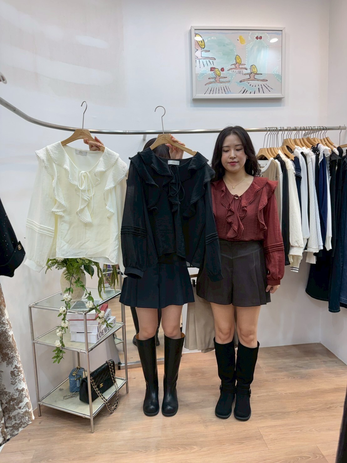 AS5018 Ruffle荷葉領壓褶長袖上衣