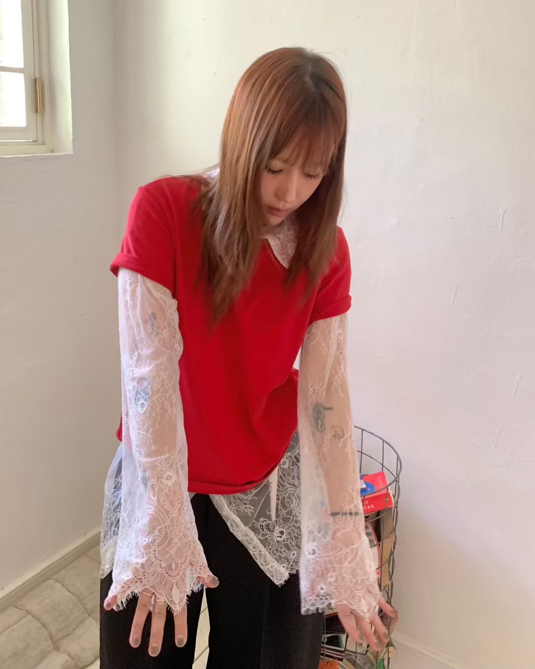 睫毛蕾絲襯衫