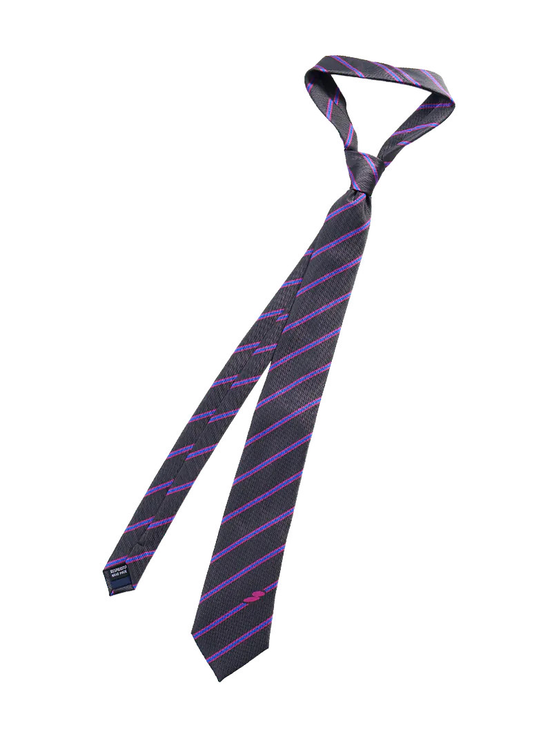 Enclave｜Diagonal Stripes Jacquard “Cruise” Tie (Dark Grey)