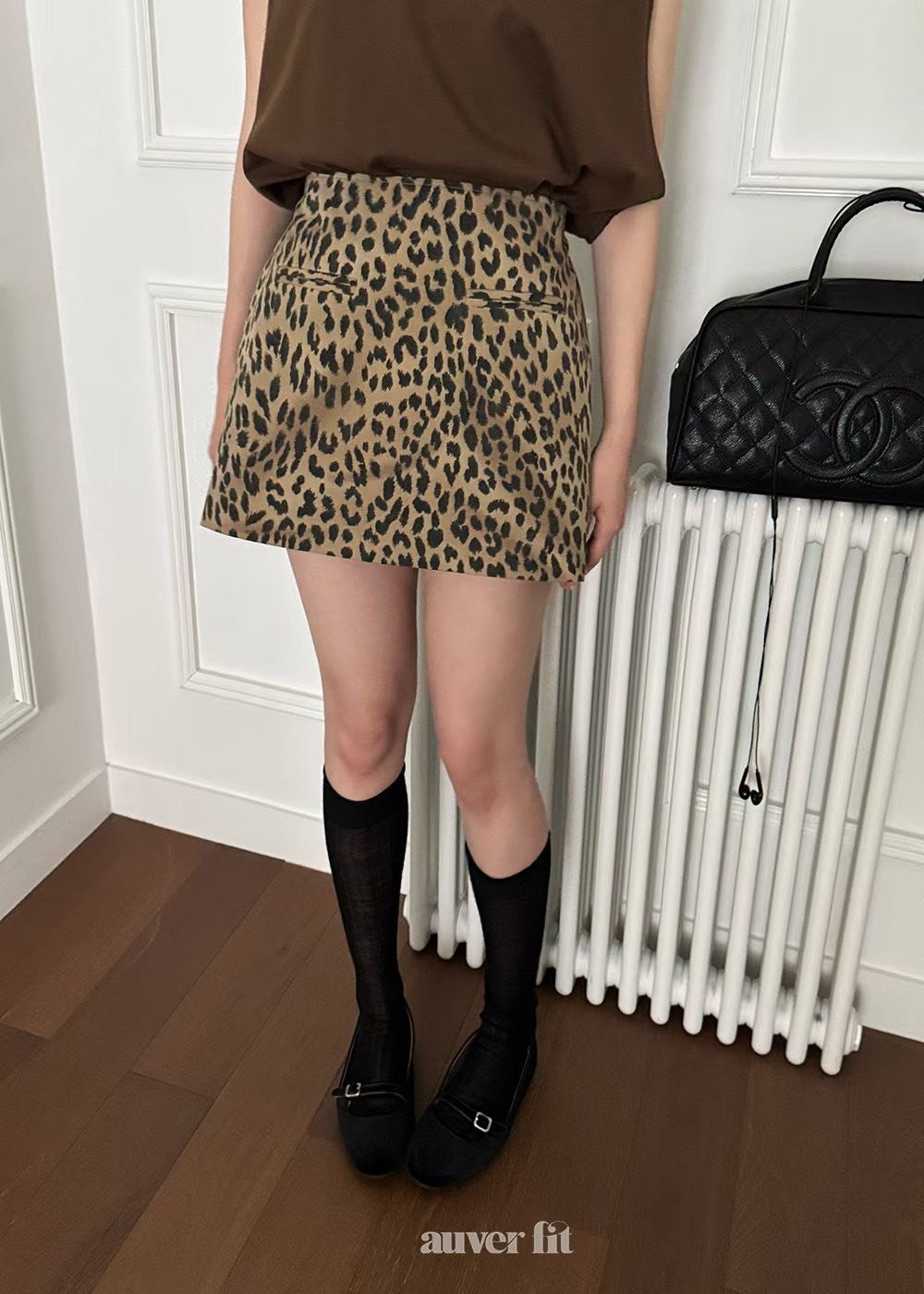 豹紋a字短裙
