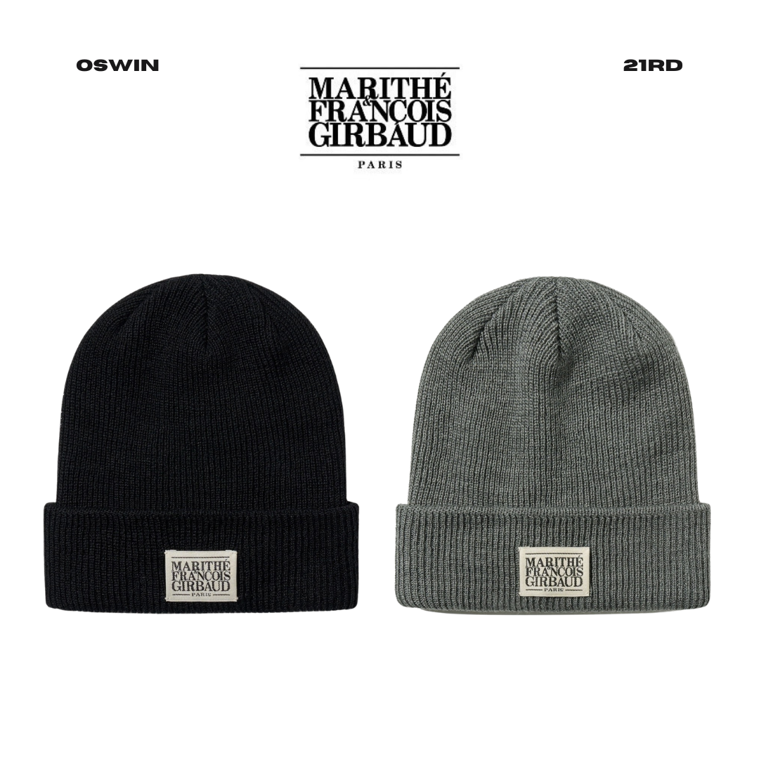 韓國 Marithe FRANCOIS Girbaud 經典LOGO 針織毛帽