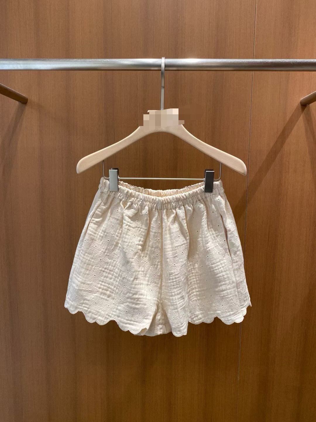 杏色棉麻內搭短褲