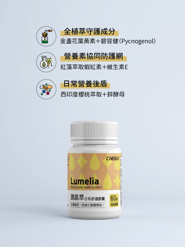 潤晶萃葉黃素成分介紹-CHEGO營養補給