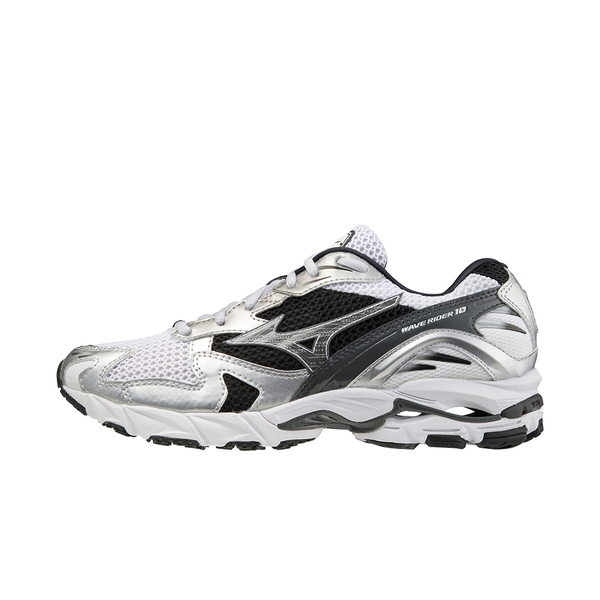 Mizuno 美津濃 Wave Rider 10 D1GA210405 男女 休閒鞋 舒適 穿搭 白 黑 銀