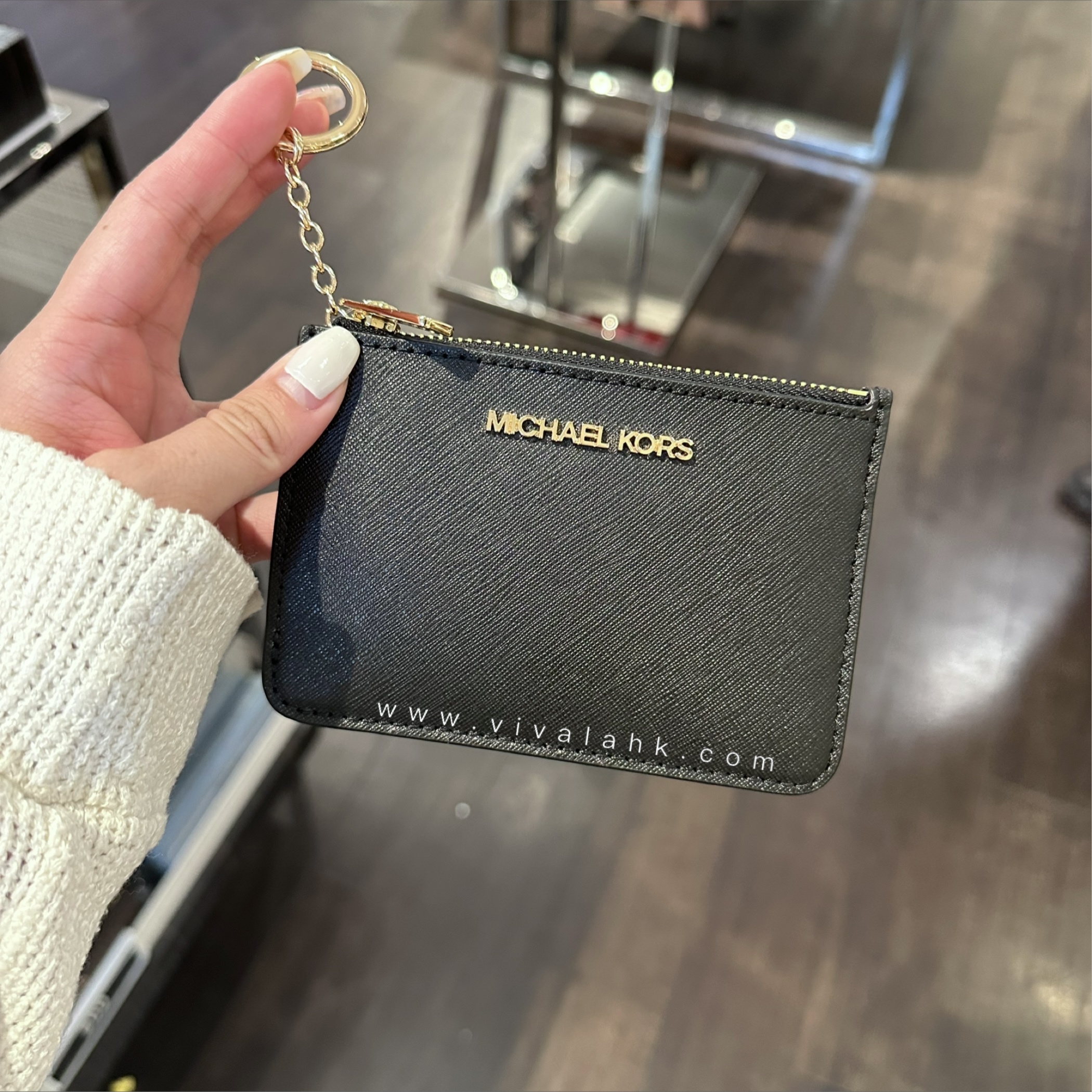 Michael Kors - Jet Set Travel 拉鍊證件卡包 (十字皮)