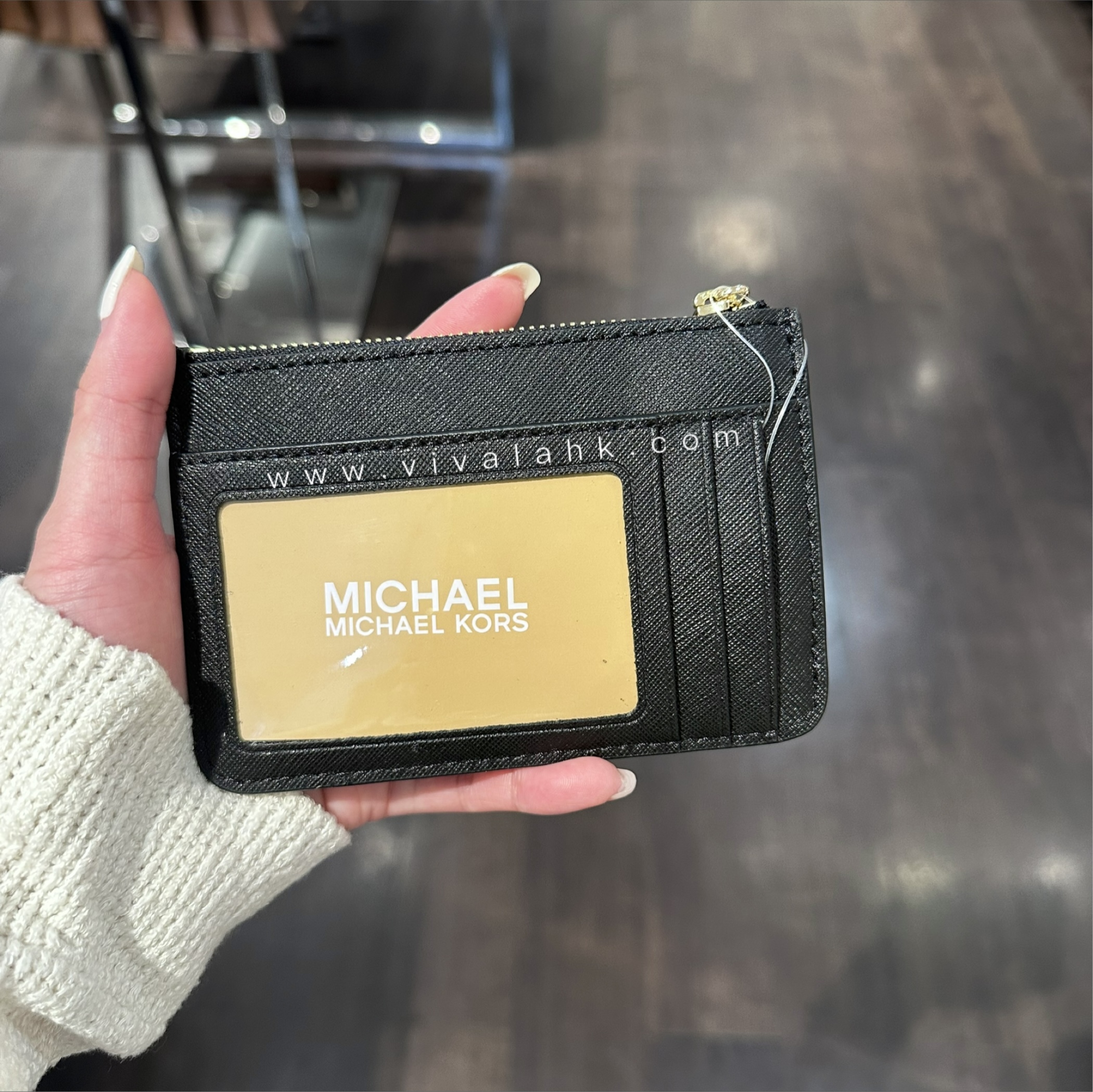 Michael Kors - Jet Set Travel 拉鍊證件卡包 (十字皮)