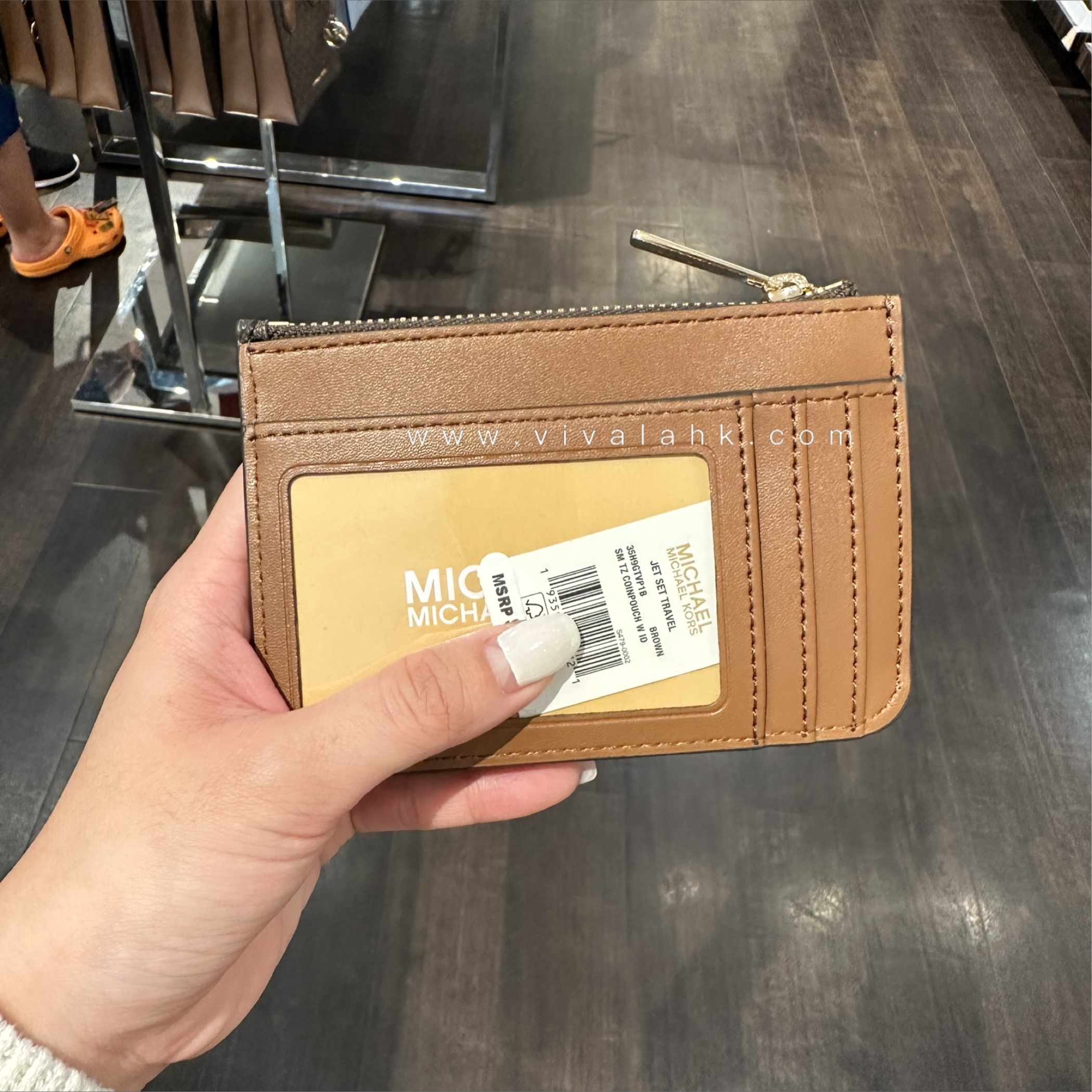 Michael Kors - Jet Set Travel 拉鍊證件卡包 (MK字暗花)