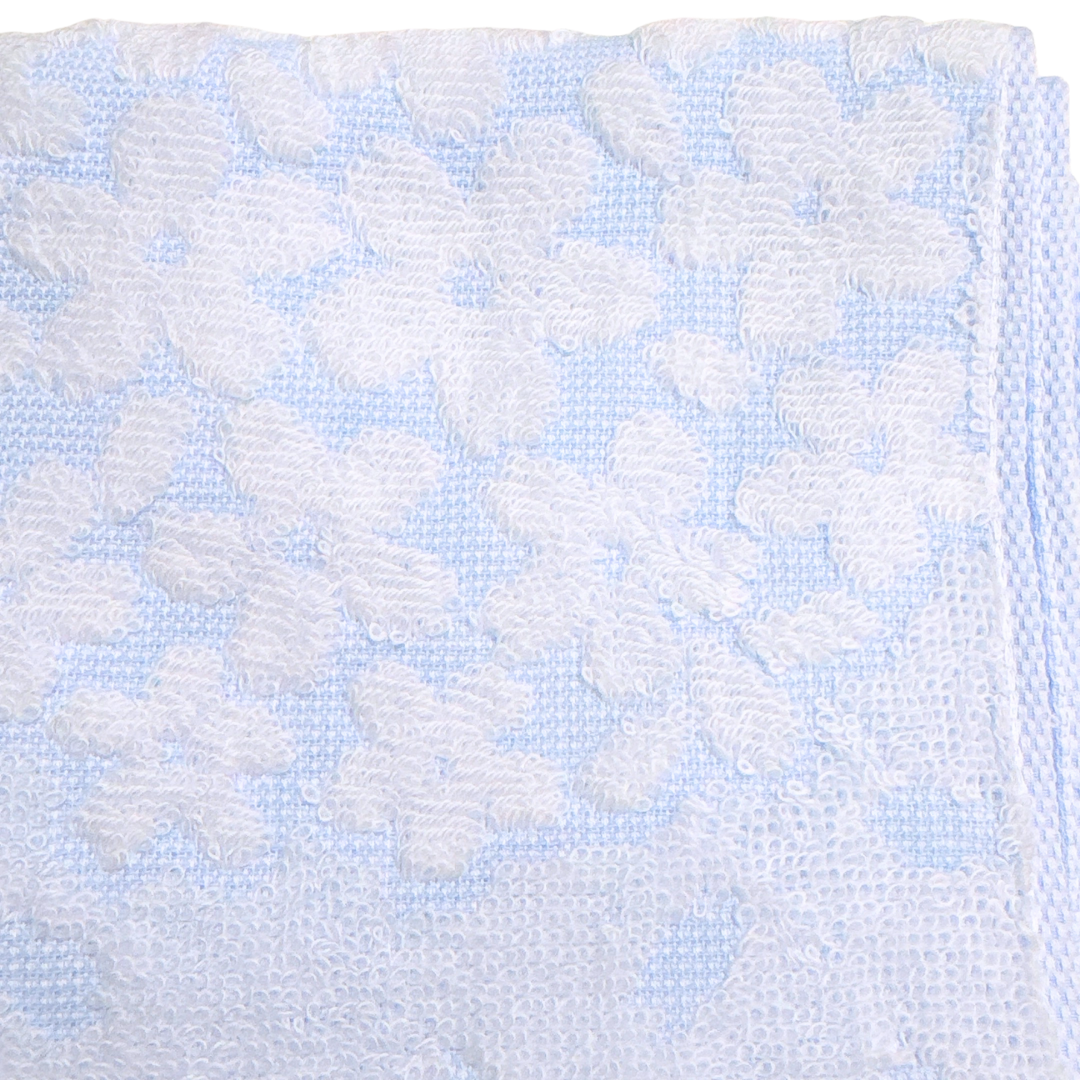 日本製今治100%棉浴巾櫻花長毛巾(34×80cm)(藍)