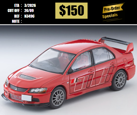 PO-$150 * TOMYTEC * 1:64  LV-N349c MITSUBISHI LANCER EVOLUTION IX MR GSR RALLIART Red [OD19/09]