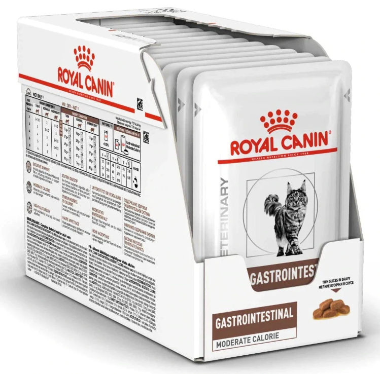 Royal Canin - 獸醫配方 - Gastro Intestinal Moderate Calorie(GIM35) 成貓腸胃低卡路里處方濕包 85g (原箱12包)