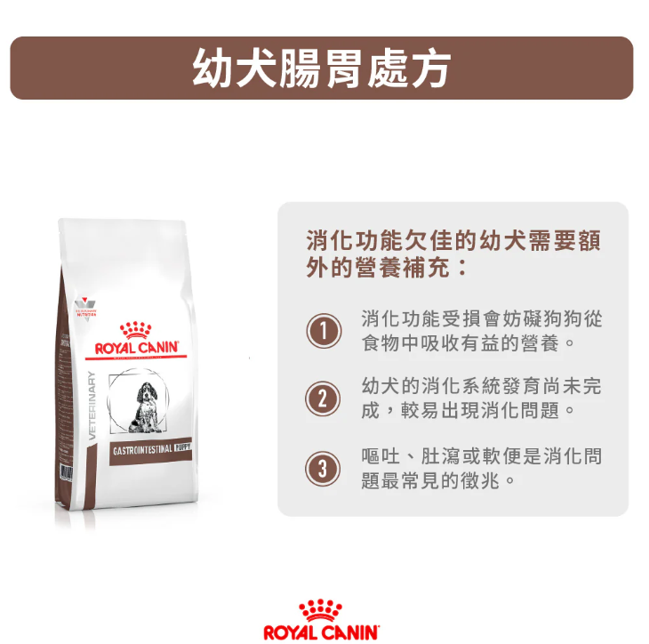 Royal Canin - 獸醫配方 - Gastro Intestinal **Puppy** 幼犬腸胃道處方乾糧 1kg