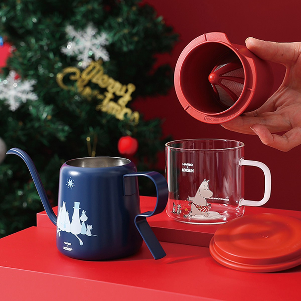 日本HARIO x MOOMIN 手沖咖啡壺濾杯禮盒套裝 -MMASIA0079