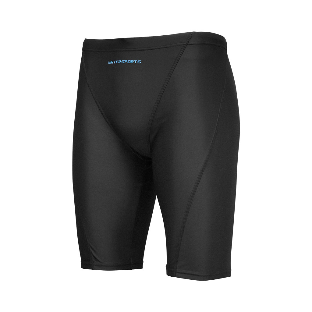 男士經典訓練 V-cut 及膝泳褲 - 黑