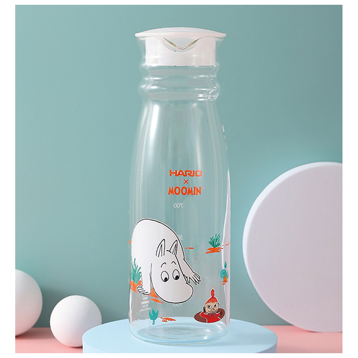 日本HARIO x MOOMIN 1.3L 玻璃冷水瓶 -MMFP-13-TW