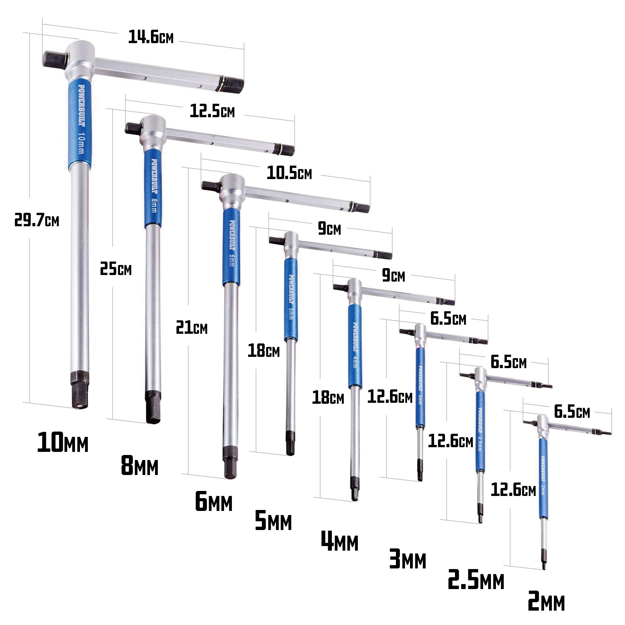 Powerbuilt 三向T型六角公制板手組
