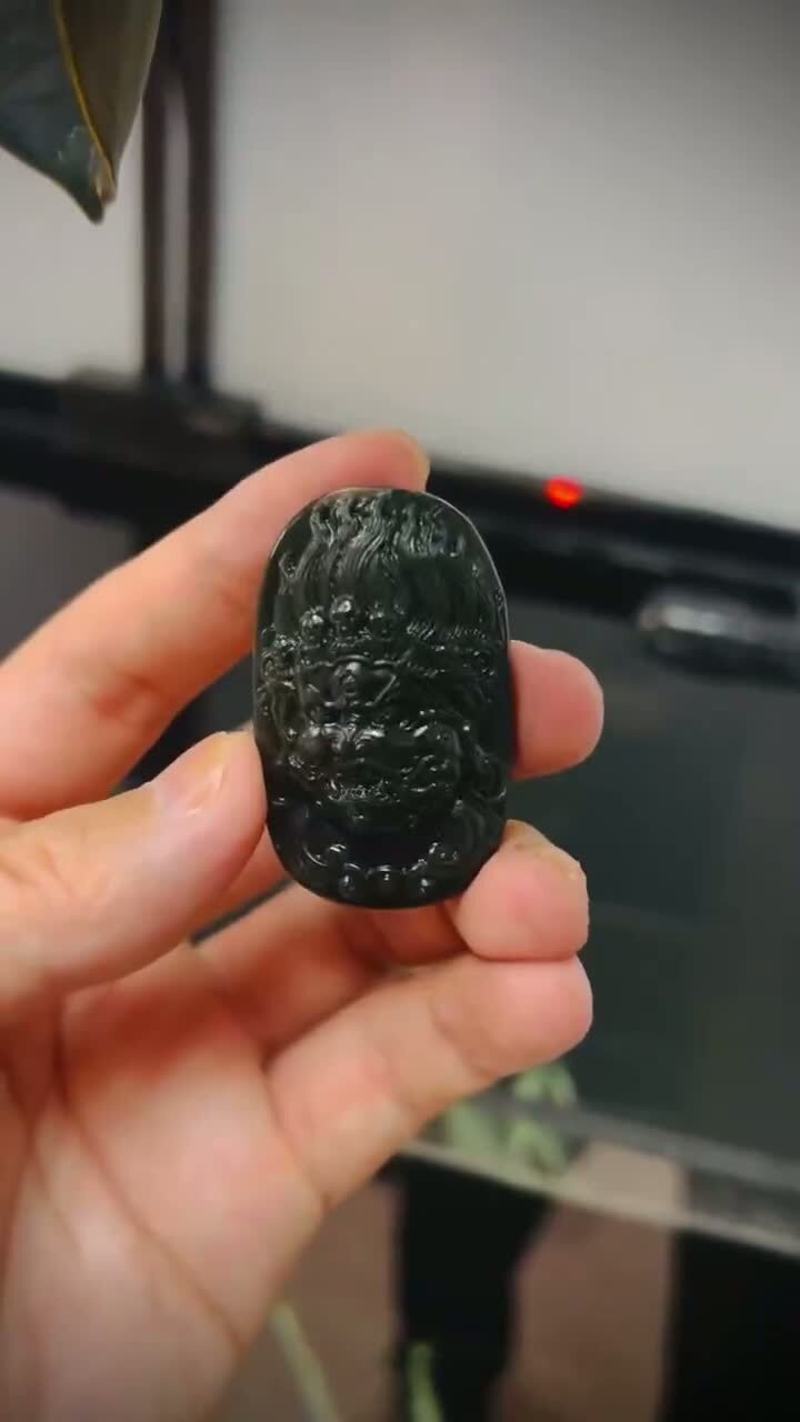 和田玉塔青黃財神,天然和田玉軟玉