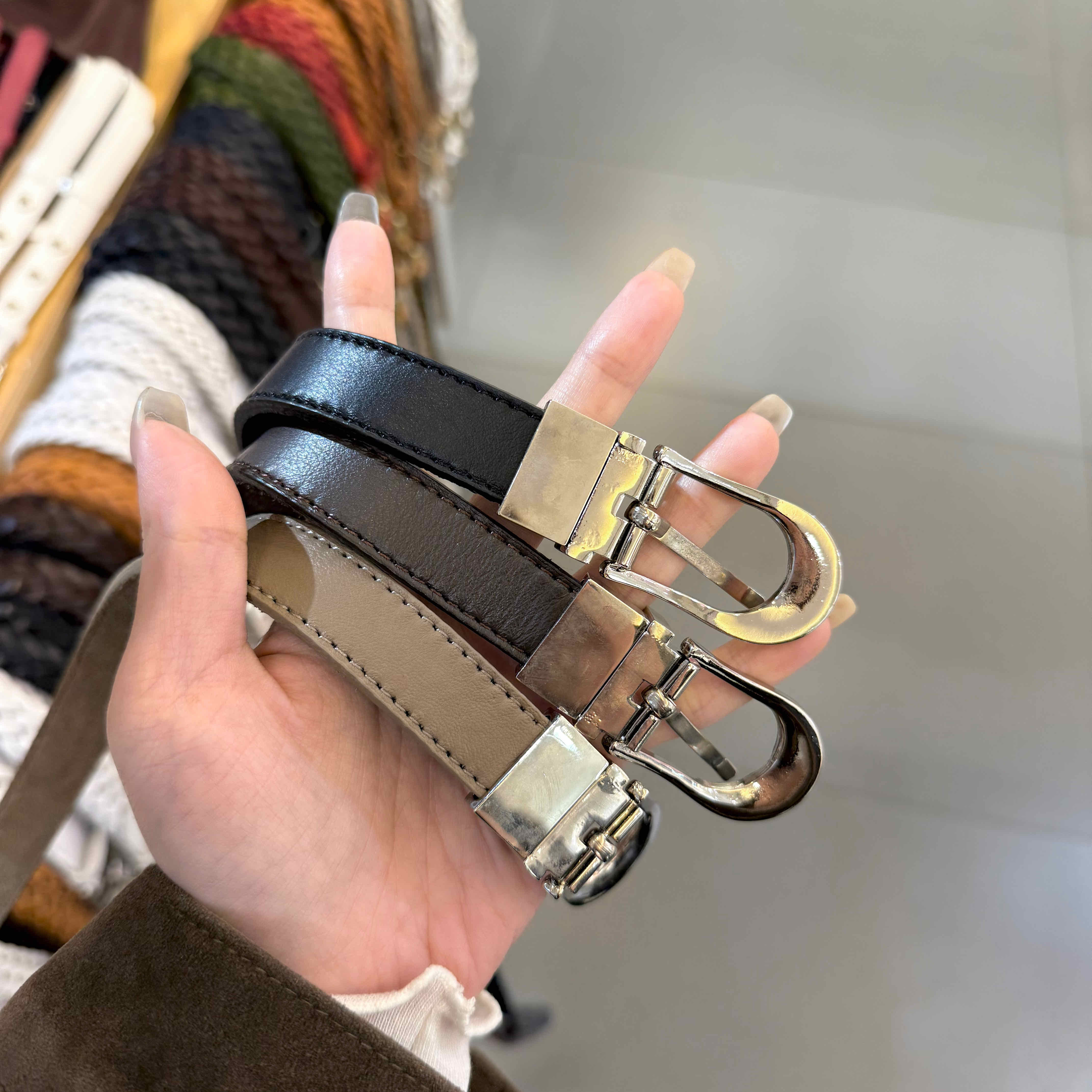 🇰🇷義大利牛皮 麂皮雙面兩用皮帶｜3 color