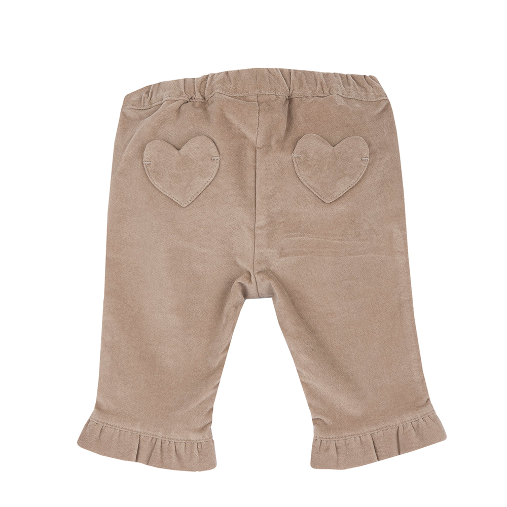 泰迪世家-荷葉絨布彈性長褲