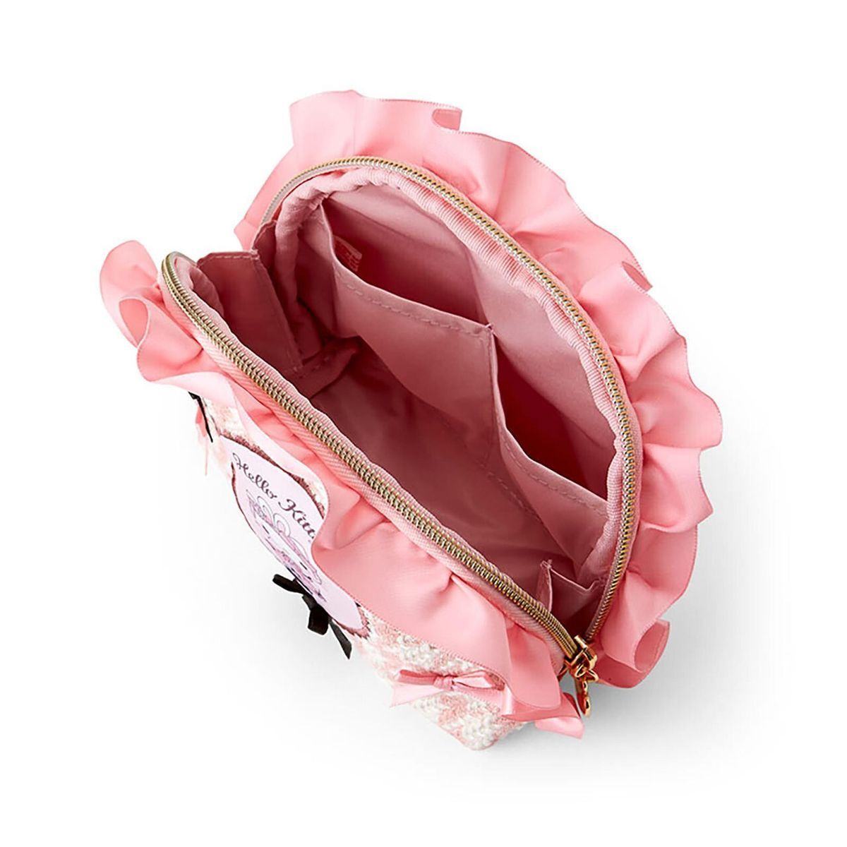 Hello Kitty 千鳥格紋拉鏈小袋 化妝包(平行進口)