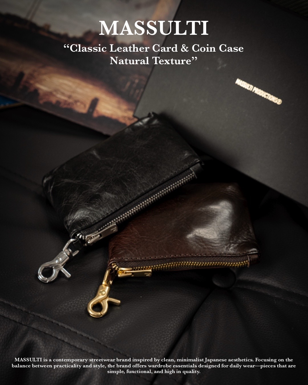 #預購 MASSULTI 25AW 復古肌理 小牛皮 真皮零錢包 兩色