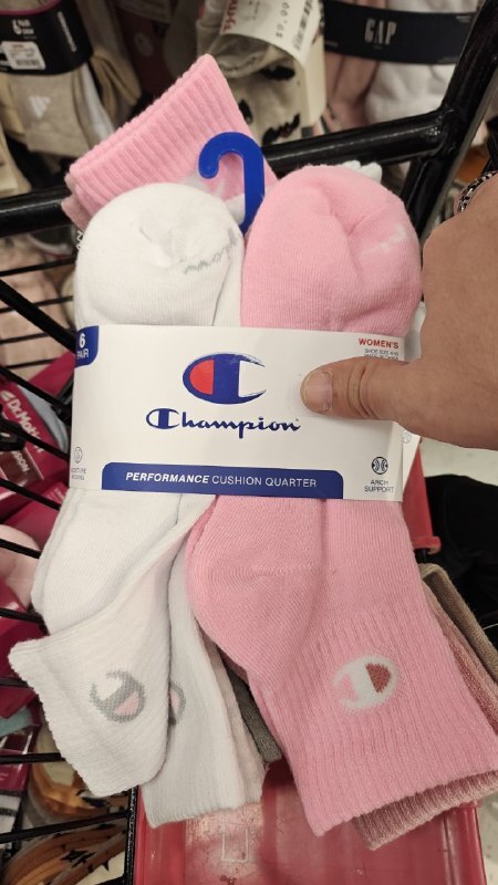 [U] CW MULTI CHAMPION WOMEN'S QUARTER SOCKS, 6 PAIRS, 55-8727-393153-000699-20-2 (UCW104)